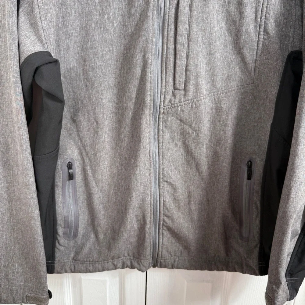 Ariat Softshell Jacket Mens L Gray Black Wind Water Resistant Western Workwear